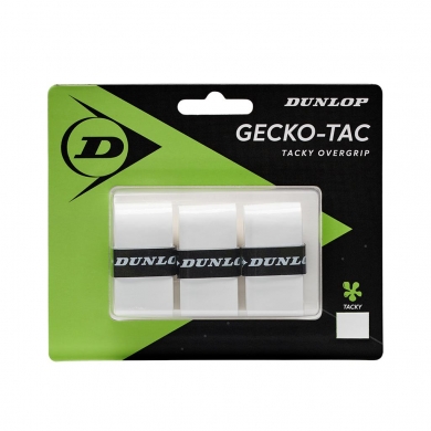 Dunlop Overgrip Gecko Tac 0.5mm - smooth, grippy - white - 3 pieces